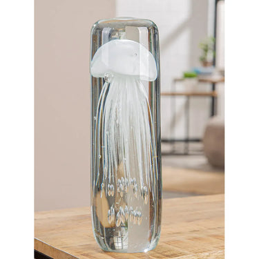 Dekoobjekt – Glänzendes Glas, Künstlerisches Design, Klar Weiß - Qualle | Gilde