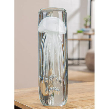 Dekoobjekt – Glänzendes Glas, Künstlerisches Design, Klar Weiß - Qualle | Gilde