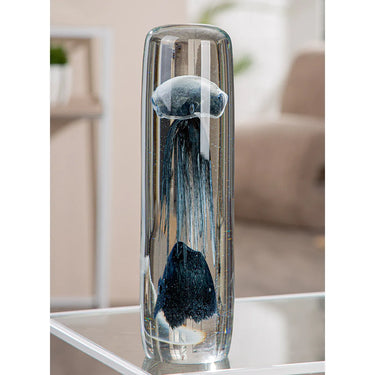 Dekoobjekt – Glänzendes Glas, Künstlerische Form, Klar Schwarz - Qualle | Gilde