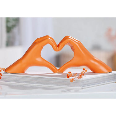 Dekoobjekt – Herz Motiv, Matte Oberfläche, Orange Farbe - Heart | Gilde