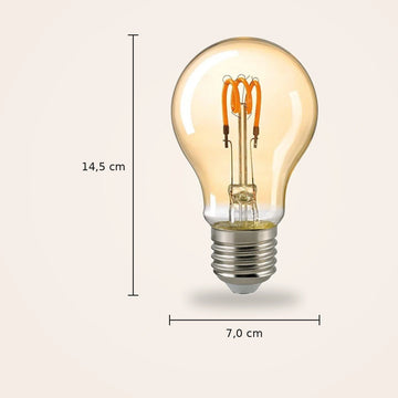 LED Lamp Gold, Curved Filaments, Dimmable – 2.5W Curved E27 | Sigor