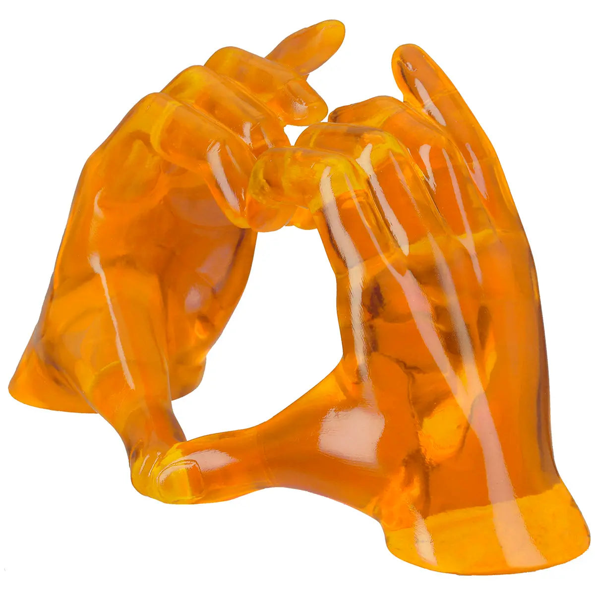 Dekoobjekt – Gelbes Kunstharz, Herzform Hände, Stehende Figur - Heart Hands | Gilde