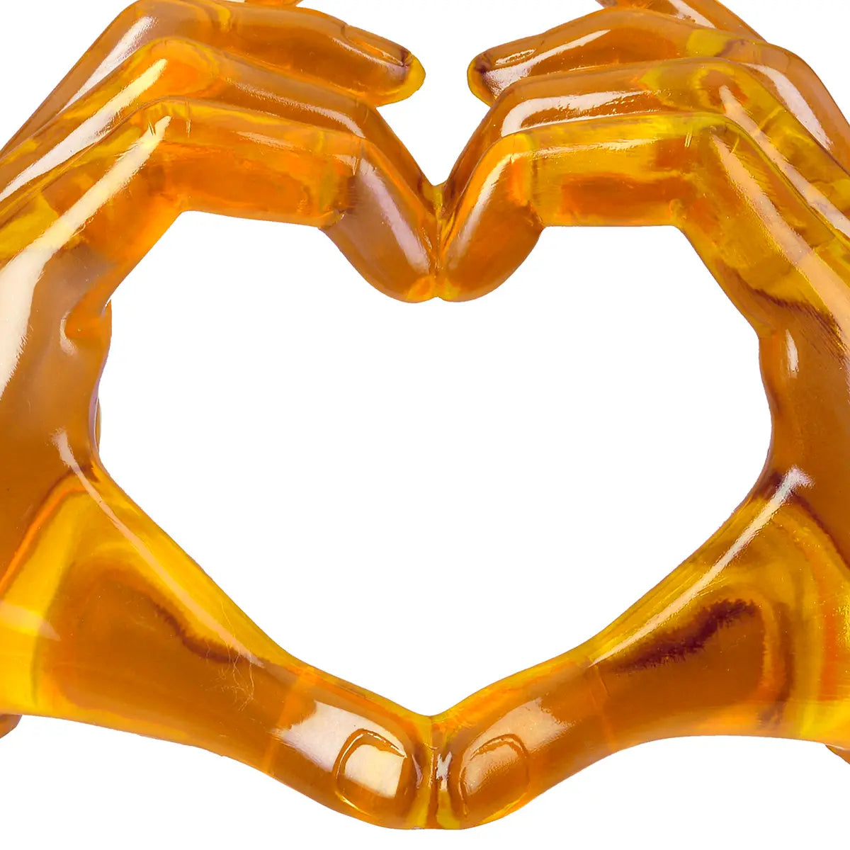 Dekoobjekt – Gelbes Kunstharz, Herzform Hände, Stehende Figur - Heart Hands | Gilde