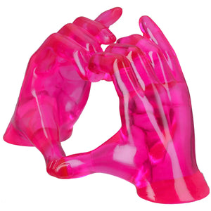 Dekoobjekt – Rosa Kunstharz, Herzform Hände, Stehende Figur - Herz Hände | Gilde