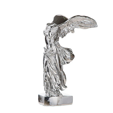 Skulptur – Silbernes Kunstharz, Metallische Optik, Engel Form - David | Gilde