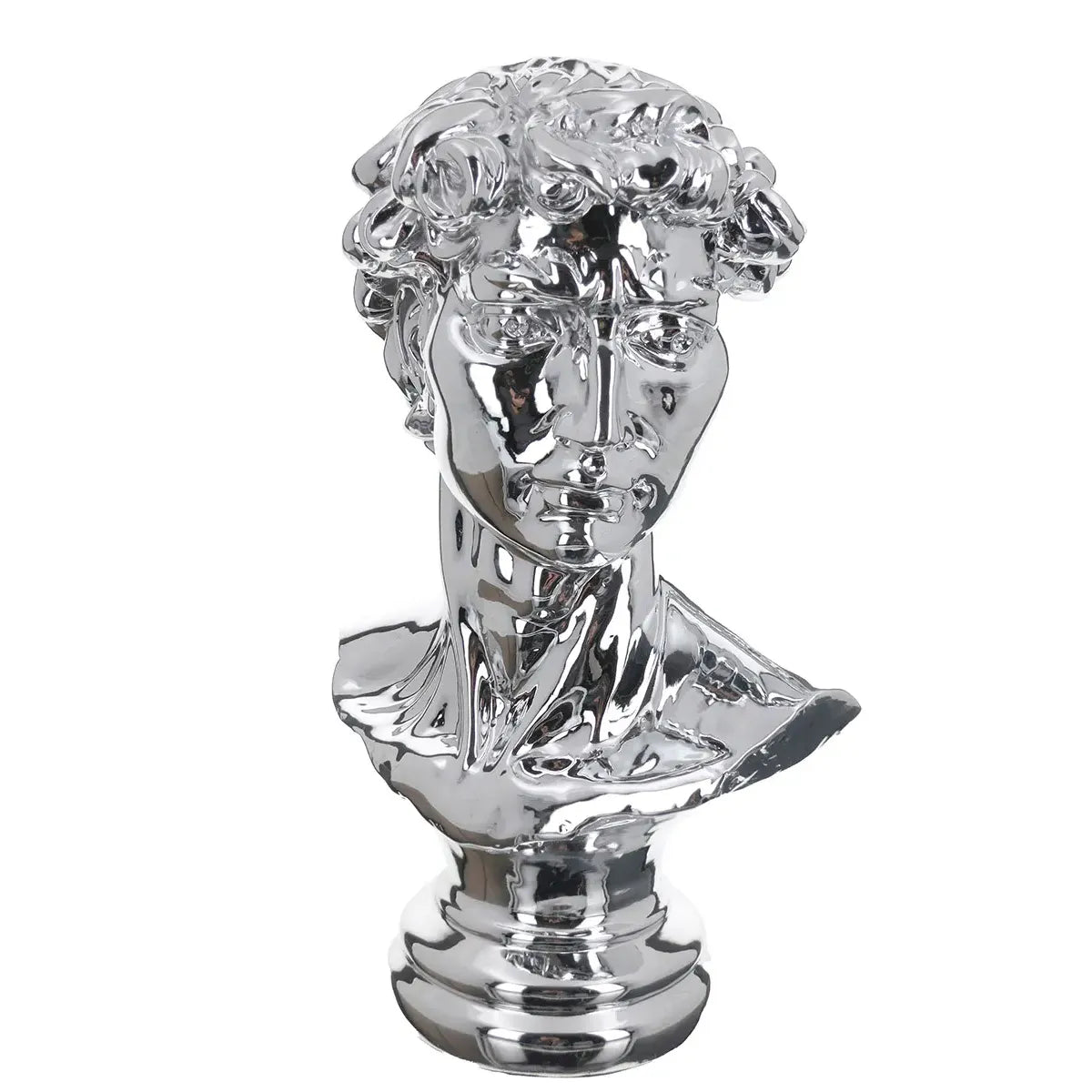 Dekofigur – Silbernes Kunstharz, Metallische Optik, Davidskopf Form - David | Gilde