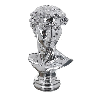Dekofigur – Silbernes Kunstharz, Metallische Optik, Davidskopf Form - David | Gilde