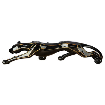 Dekofigur – Schwarzer Glanz, Goldene Akzente, Metallische Optik, Höhe 21 cm - Cheetah | Gilde