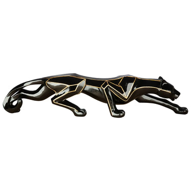 Dekofigur – Schwarzer Glanz, Goldene Akzente, Metallische Optik, Höhe 21 cm - Cheetah | Gilde