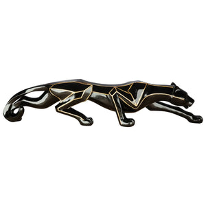 Dekofigur – Schwarzer Glanz, Goldene Akzente, Metallische Optik, Höhe 21 cm - Cheetah | Gilde