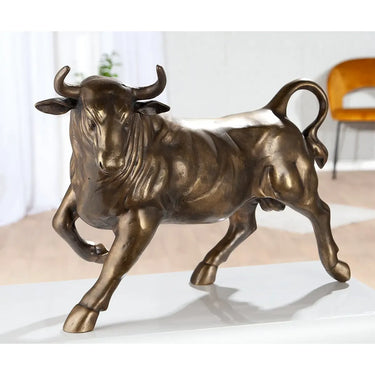 Dekofigur – Bronze Aluminium, Antike Veredelung, Kraftvolle Stierform - Bull | Gilde