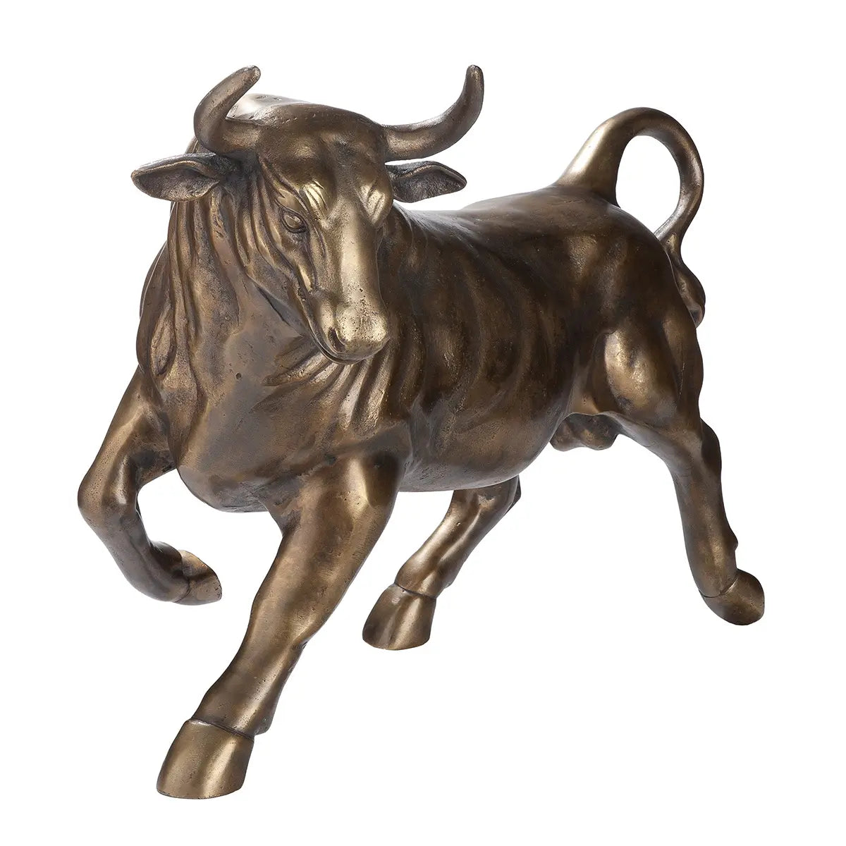 Dekofigur – Bronze Aluminium, Antike Veredelung, Kraftvolle Stierform - Bull | Gilde