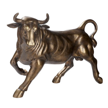 Dekofigur – Bronze Aluminium, Antike Veredelung, Kraftvolle Stierform - Bull | Gilde