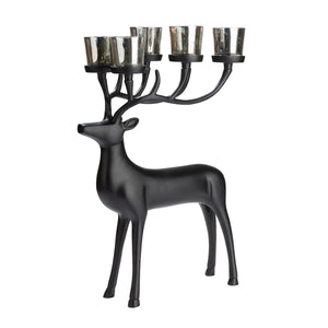 Windlicht – Mattes Aluminium, Vernickelte Oberfläche, Hirsch Silhouette - Ciervo | Gilde