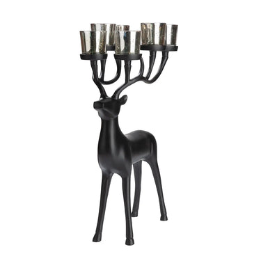 Windlicht – Mattes Aluminium, Vernickelte Oberfläche, Hirsch Silhouette - Ciervo | Gilde