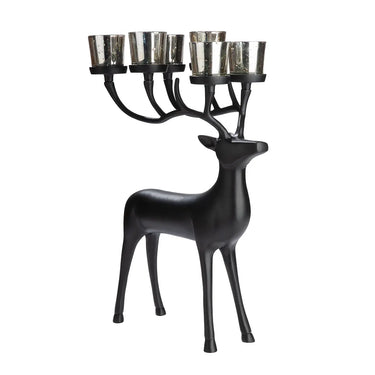Windlicht – Mattes Aluminium, Vernickelte Oberfläche, Hirsch Silhouette - Ciervo | Gilde