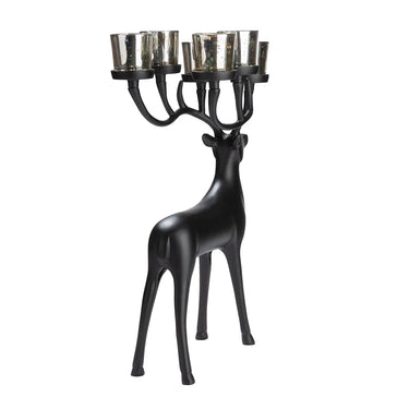 Windlicht – Mattes Aluminium, Vernickelte Oberfläche, Hirsch Silhouette - Ciervo | Gilde
