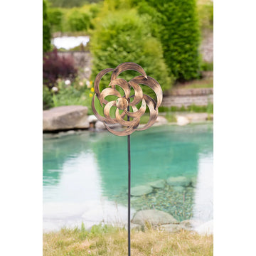 Windrad – Metall Design, Antik Finish, 106cm Höhe - Spiral | Gilde