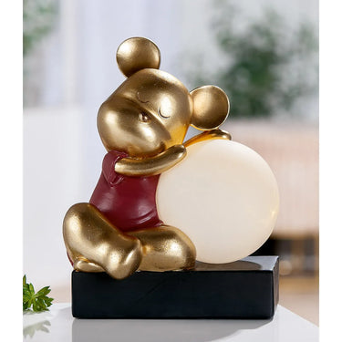 Tischleuchte – Glänzendes Kunstharz, Mattgold Finish, Bären Design - Helen | Gilde