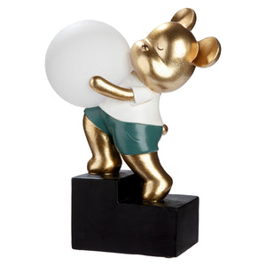 Tischleuchte – Glänzendes Kunstharz, Goldfarbenes Finish, Bären Design - Howard | Gilde