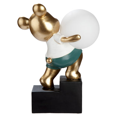Tischleuchte – Glänzendes Kunstharz, Goldfarbenes Finish, Bären Design - Howard | Gilde