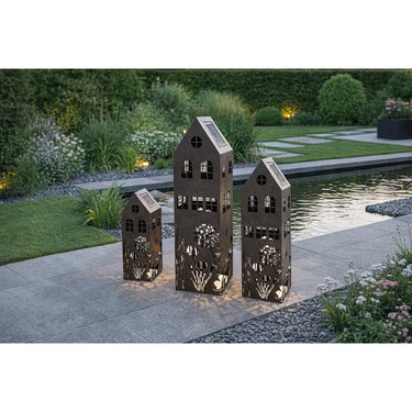 Dekoobjekt – Metall Design, Antik Finish, Haus Silhouette - Wild Flowers | Gilde