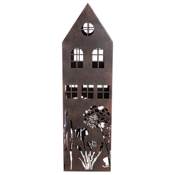Dekoobjekt – Metall Design, Antik Finish, Haus Silhouette - Wild Flowers | Gilde