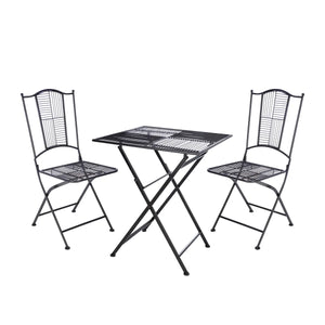 Bistroset – Mattes Metall, Schwarze Farbe, Stilvolle Sitzgruppe - Göteborg | Gilde
