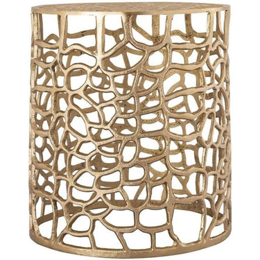 Beistelltisch aus massivem Aluminium, handgefertigt, mit dekorativem Korallen-Design – Agadir | MVG Voglrieder