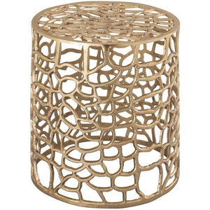 Beistelltisch – Aluminium Material, Korallen Struktur, Gold Farbe - Agadir | MVG Voglrieder