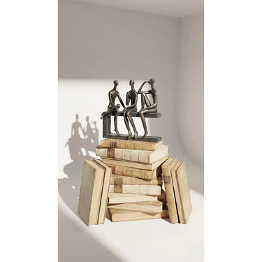 Skulptur – Antike Bronze, Graue Akzente, Limitierte Auflage - Conversation | Gilde