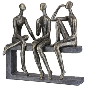 Skulptur – Antike Bronze, Graue Akzente, Limitierte Auflage - Conversation | Gilde
