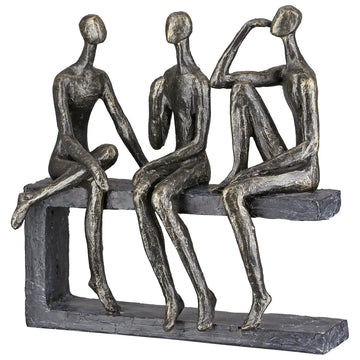 Skulptur – Antike Bronze, Graue Akzente, Limitierte Auflage - Conversation | Gilde