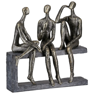 Skulptur – Antike Bronze, Graue Akzente, Limitierte Auflage - Conversation | Gilde