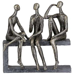 Skulptur – Antike Bronze, Graue Akzente, Limitierte Auflage - Conversation | Gilde