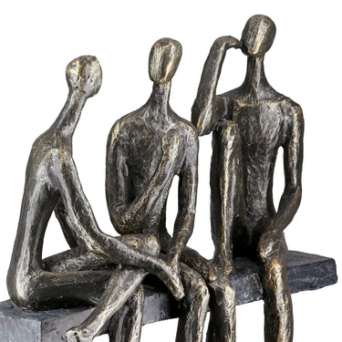 Skulptur – Antike Bronze, Graue Akzente, Limitierte Auflage - Conversation | Gilde