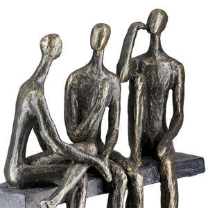 Skulptur – Antike Bronze, Graue Akzente, Limitierte Auflage - Conversation | Gilde