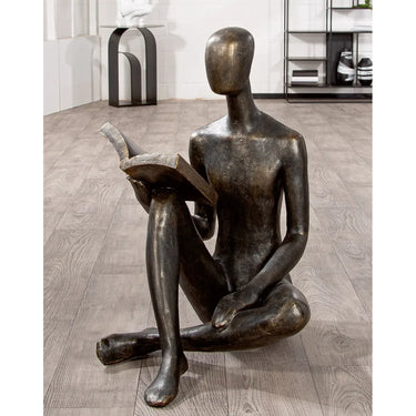 Skulptur – Antike Bronze, Wetterfeste Oberfläche, Lesende Figur - Reading | Gilde