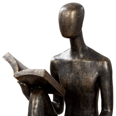 Skulptur – Antike Bronze, Wetterfeste Oberfläche, Lesende Figur - Reading | Gilde