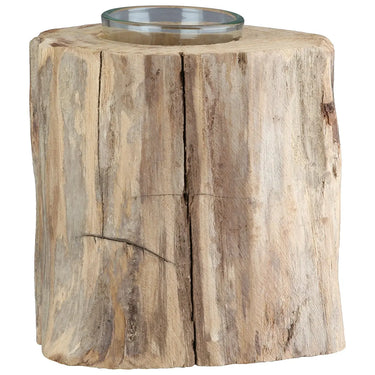 Teelichthalter – Natürliches Holz, Naturfarbene Oberfläche, Niedrige Form, 10 cm - Kuta | Gilde