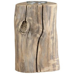 Teelichthalter – Natürliches Holz, Naturfarbene Oberfläche, Hohe Form, 15 cm - Kuta | Gilde
