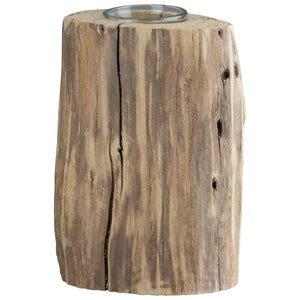 Teelichthalter – Natürliches Holz, Naturfarbene Oberfläche, Hohe Form, 15 cm - Kuta | Gilde