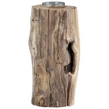 Teelichthalter – Natürliches Holz, Naturfarbene Oberfläche, Hohe Form, 20 cm - Kuta | Gilde