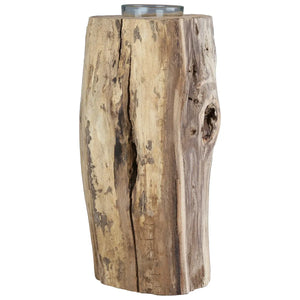 Teelichthalter – Natürliches Holz, Naturfarbene Oberfläche, Hohe Form, 20 cm - Kuta | Gilde