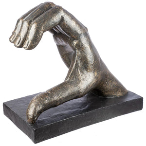 Skulptur – Alte Oberfläche, Bronzefarbene Gestaltung, Herzförmiges Motiv, 69 cm - Herz aus Händen | Gilde