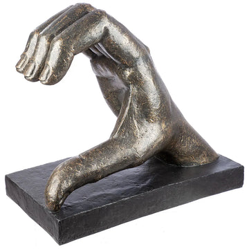 Skulptur – Alte Oberfläche, Bronzefarbene Gestaltung, Herzförmiges Motiv, 69 cm - Herz aus Händen | Gilde