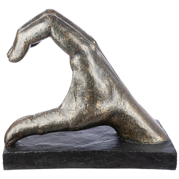 Skulptur – Alte Oberfläche, Bronzefarbene Gestaltung, Herzförmiges Motiv, 69 cm - Herz aus Händen | Gilde