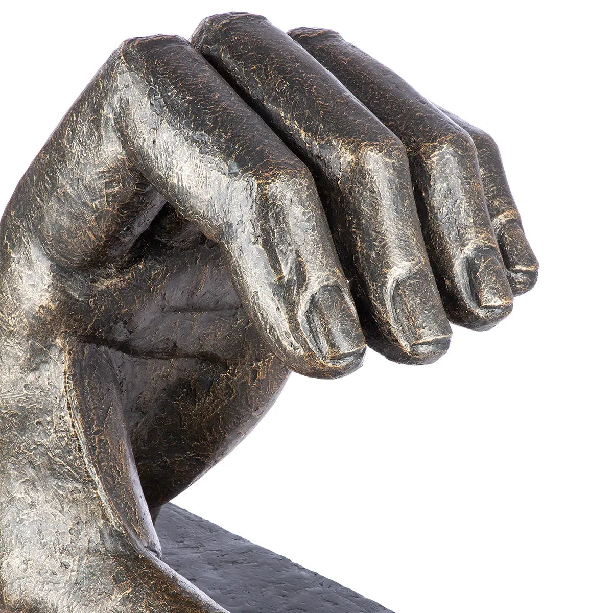 Skulptur – Alte Oberfläche, Bronzefarbene Gestaltung, Herzförmiges Motiv, 69 cm - Herz aus Händen | Gilde