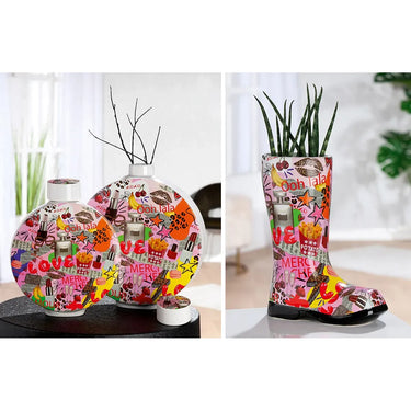 Vase – Mehrfarbige Keramik, Beidseitiges Motiv, Popart Design - OOH LALA | Gilde