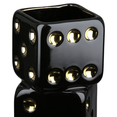 Vase – Keramik Material, Würfel Design, Glasierte Oberfläche, 18.5 cm Höhe - Gioco | Gilde